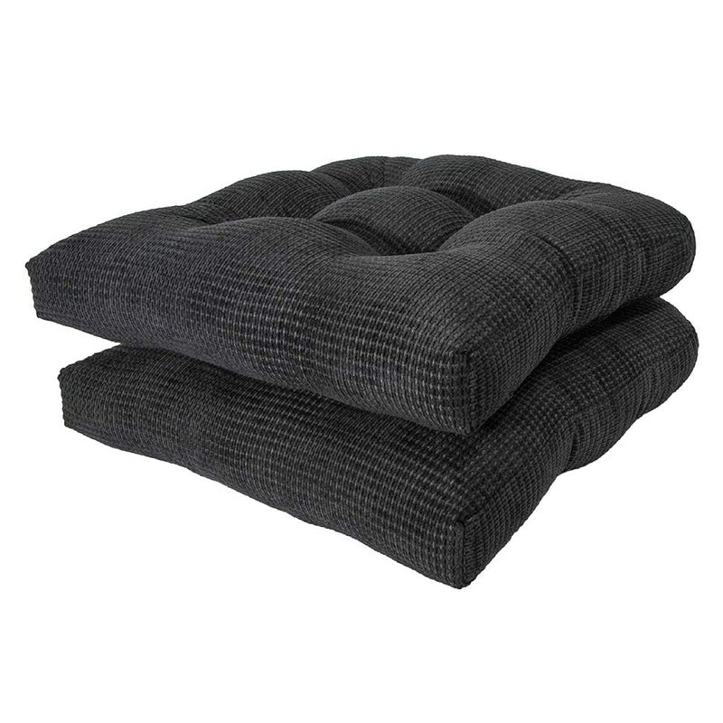 Arlee Chair Cushions for Dining Chairs, Set of 2 - Memory Foam Chair Pads, Non-Skid Backing - Durable Thick Seat Cushions for Kitchen, Office, Patio, 15.5" L x 15.5" W, Black - Image 1